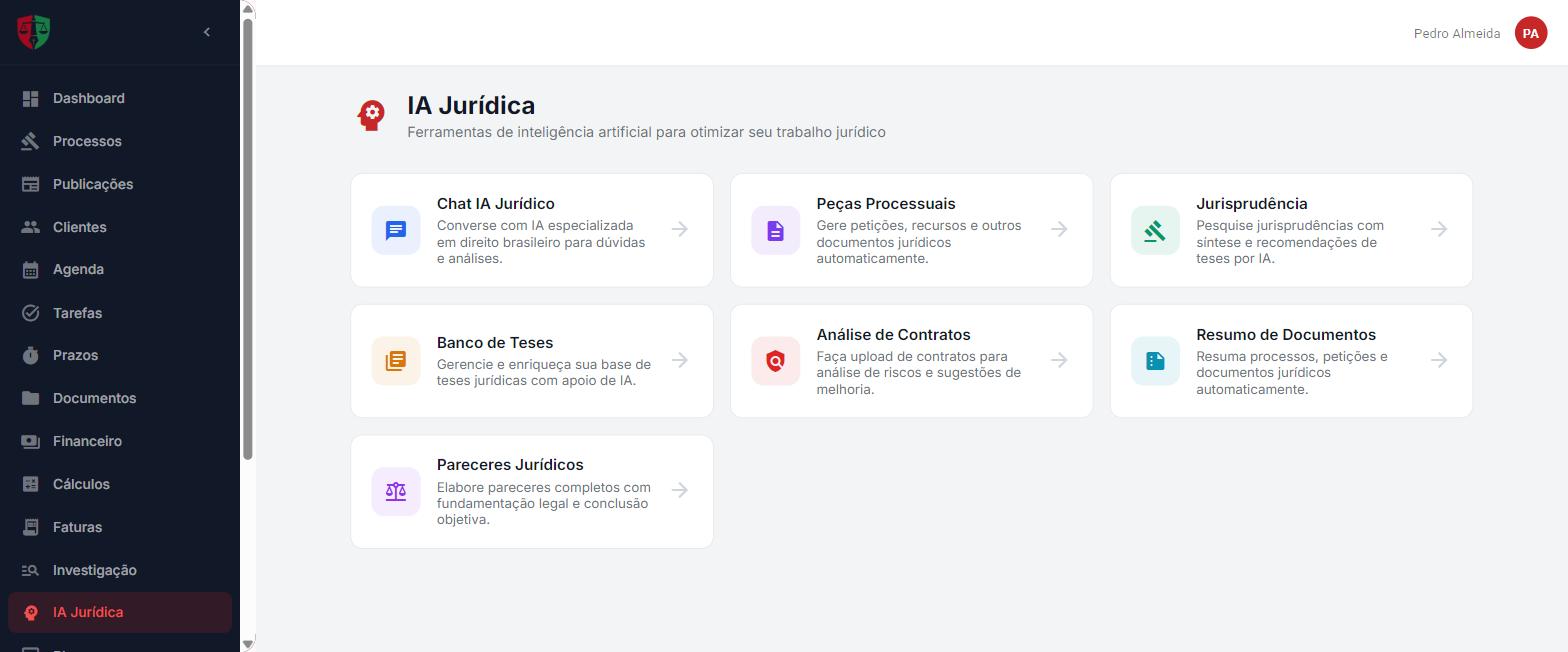 Tela do módulo IA Jurídica